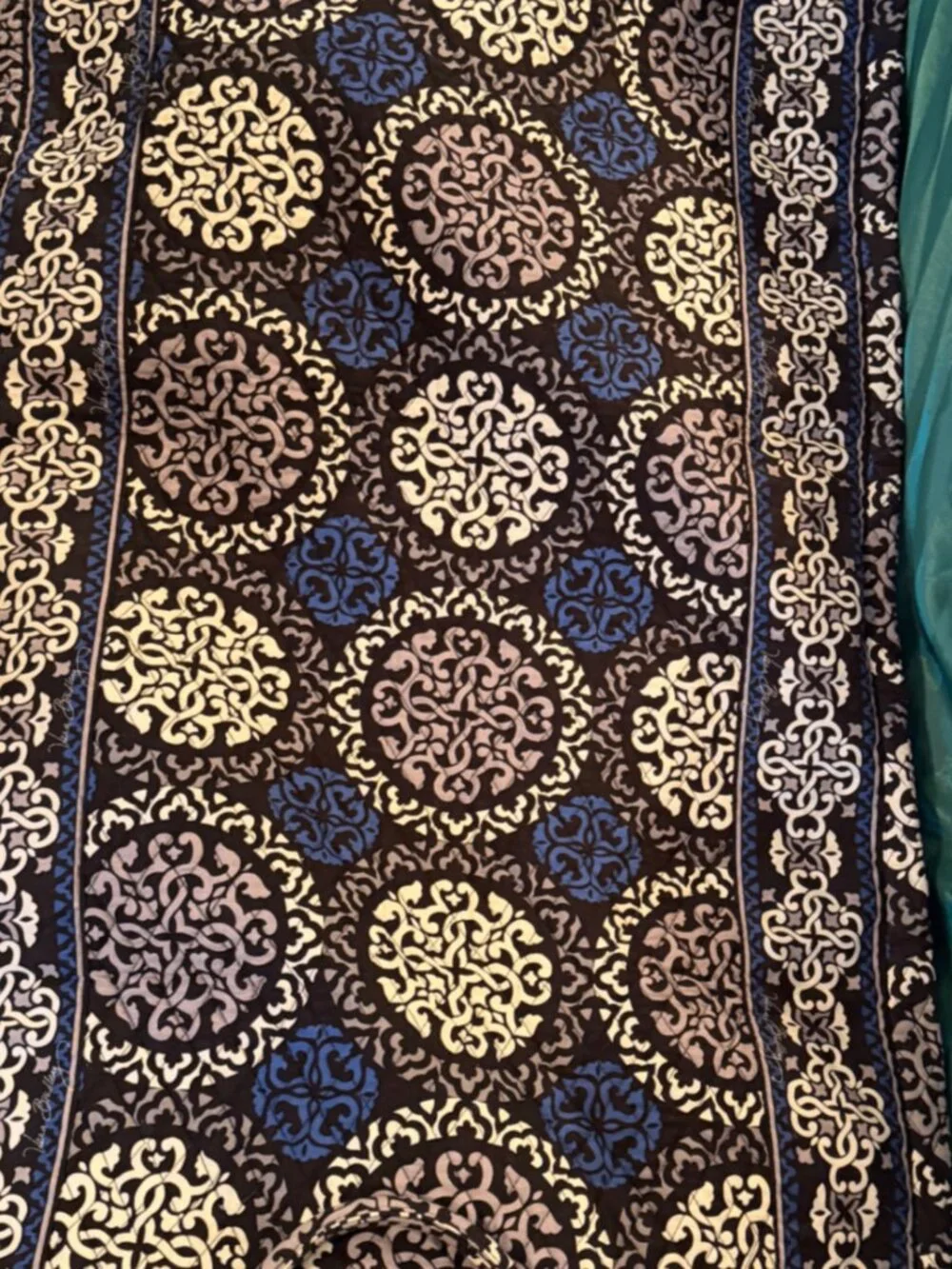 Vera Bradley Quilted Garment Bag Blue Paisley